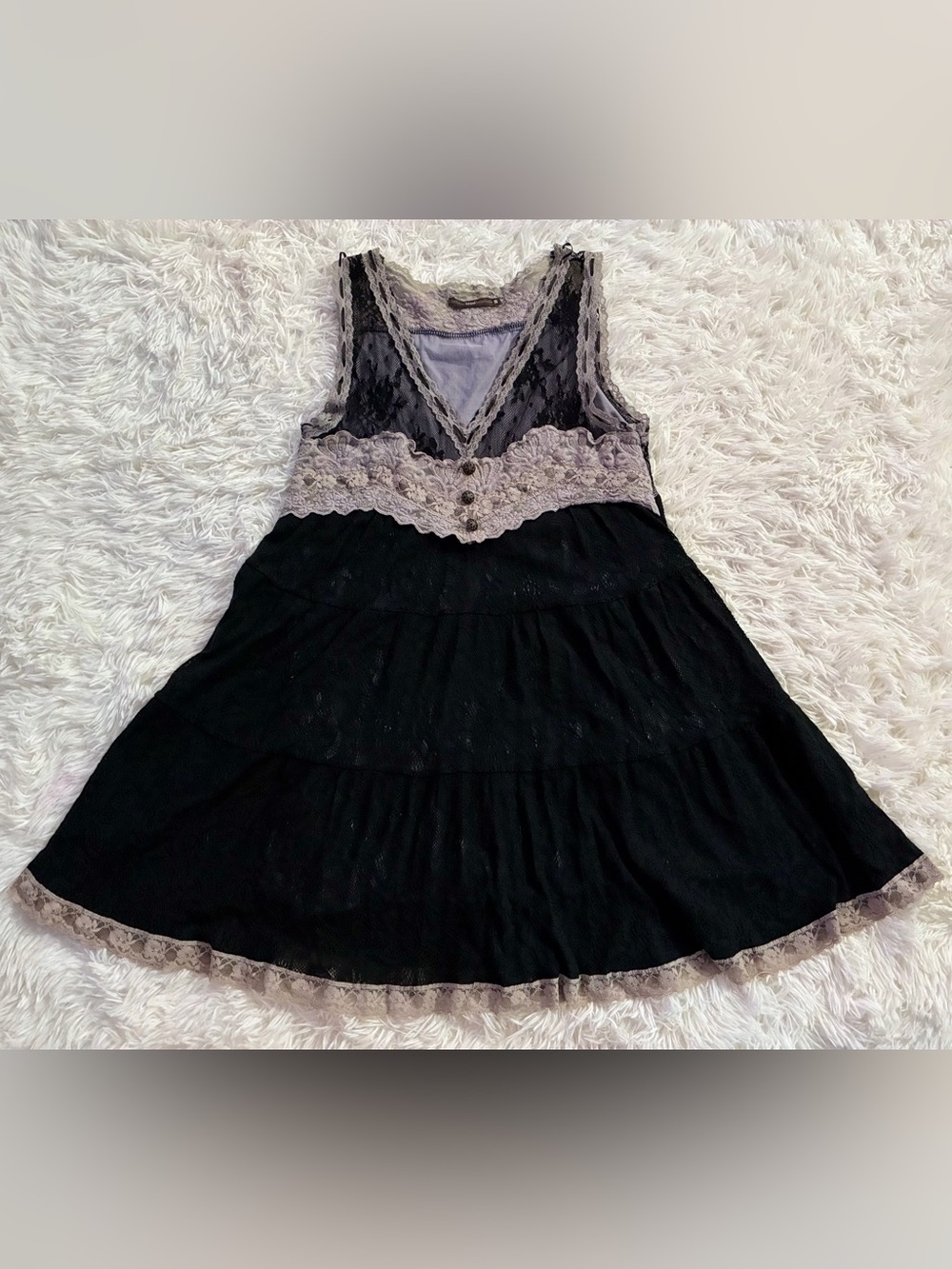 Anthropologie Hazel Whimsigoth Lolita Dark Fairy Grunge Goth Gypsy Lace Dress M